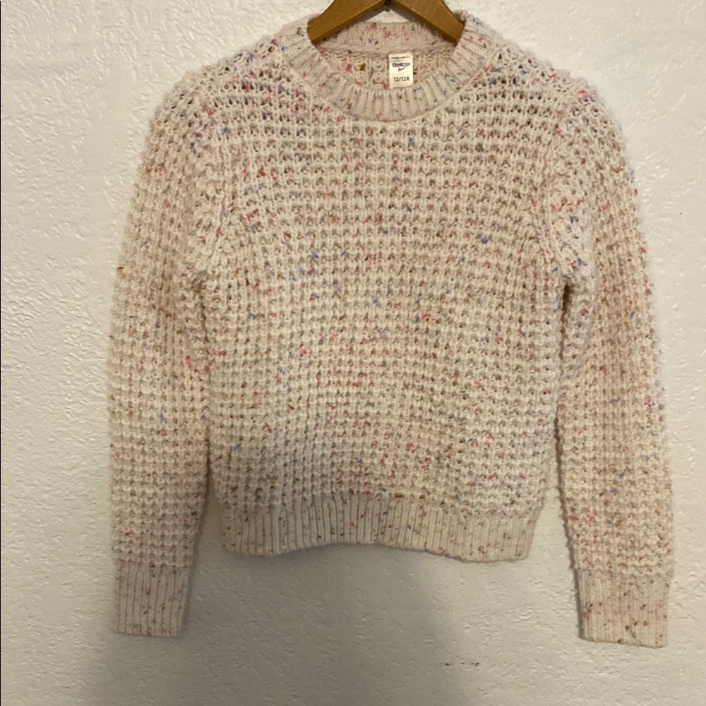OshKosh B'gosh Cream Knit Sweater with Multicolor Speckles